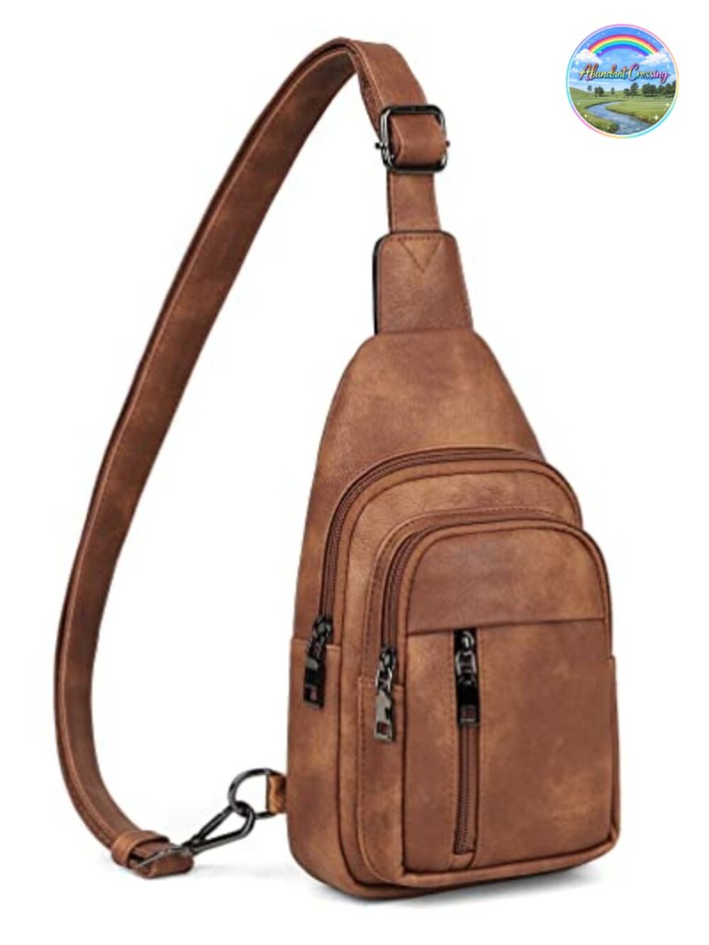 Faux Leather Sling Bag Convertible Crossbody Fanny Pack